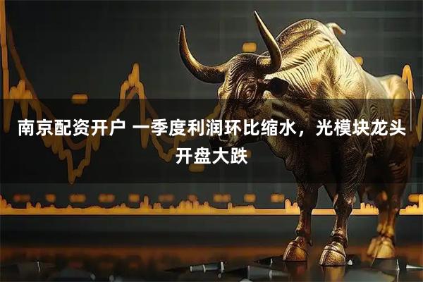 南京配资开户 一季度利润环比缩水，光模块龙头开盘大跌